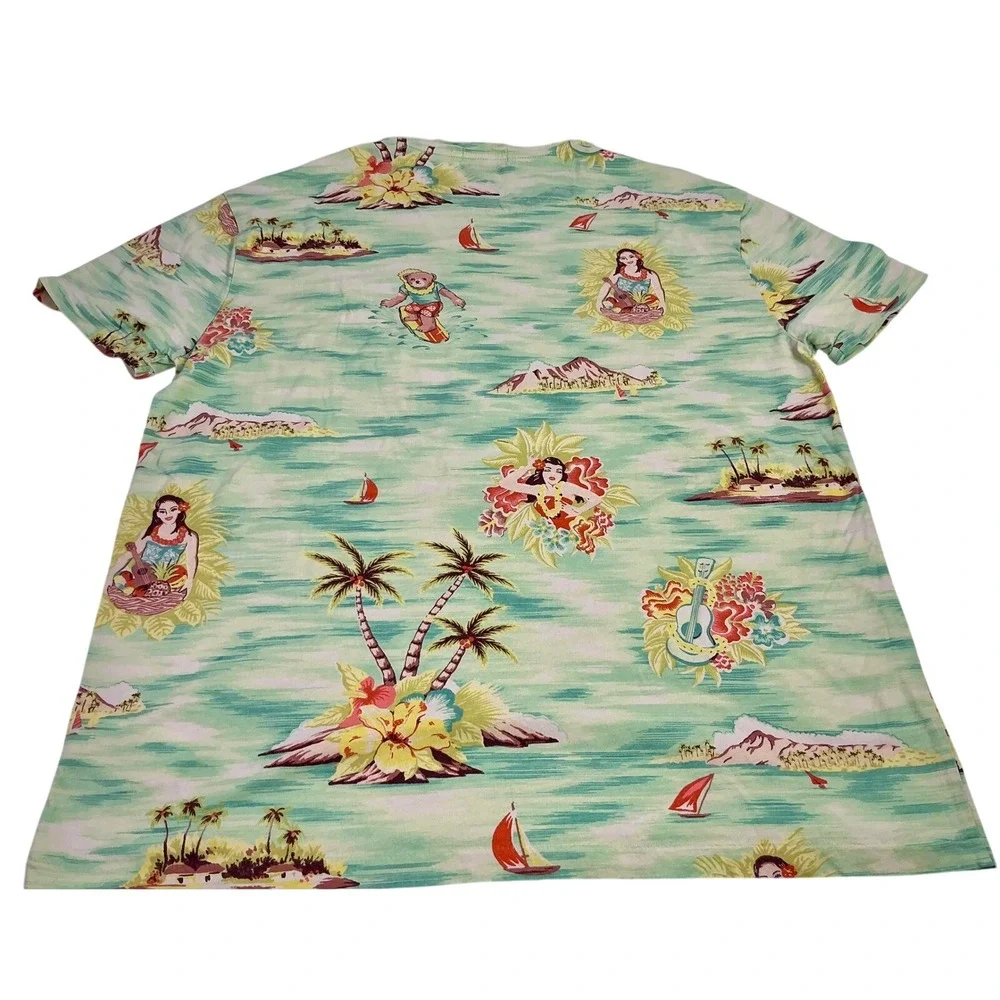 Polo Ralph Lauren Aloha Hawaiian Print T Shirt‎ Classic Fit Mens Medium Classic